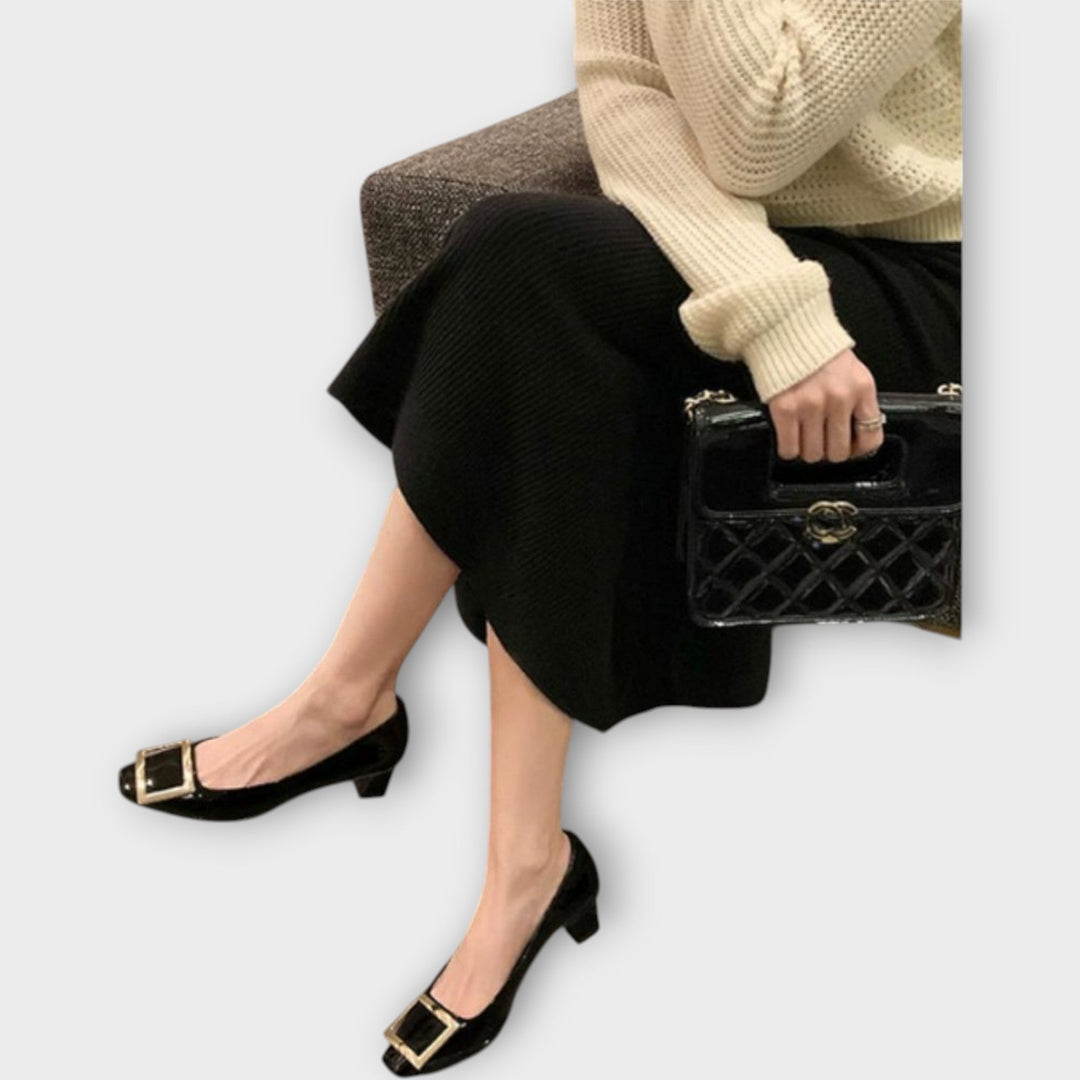 Lucie Eleganckie Sandały Średniobutowe Kwadratowy Czółenko