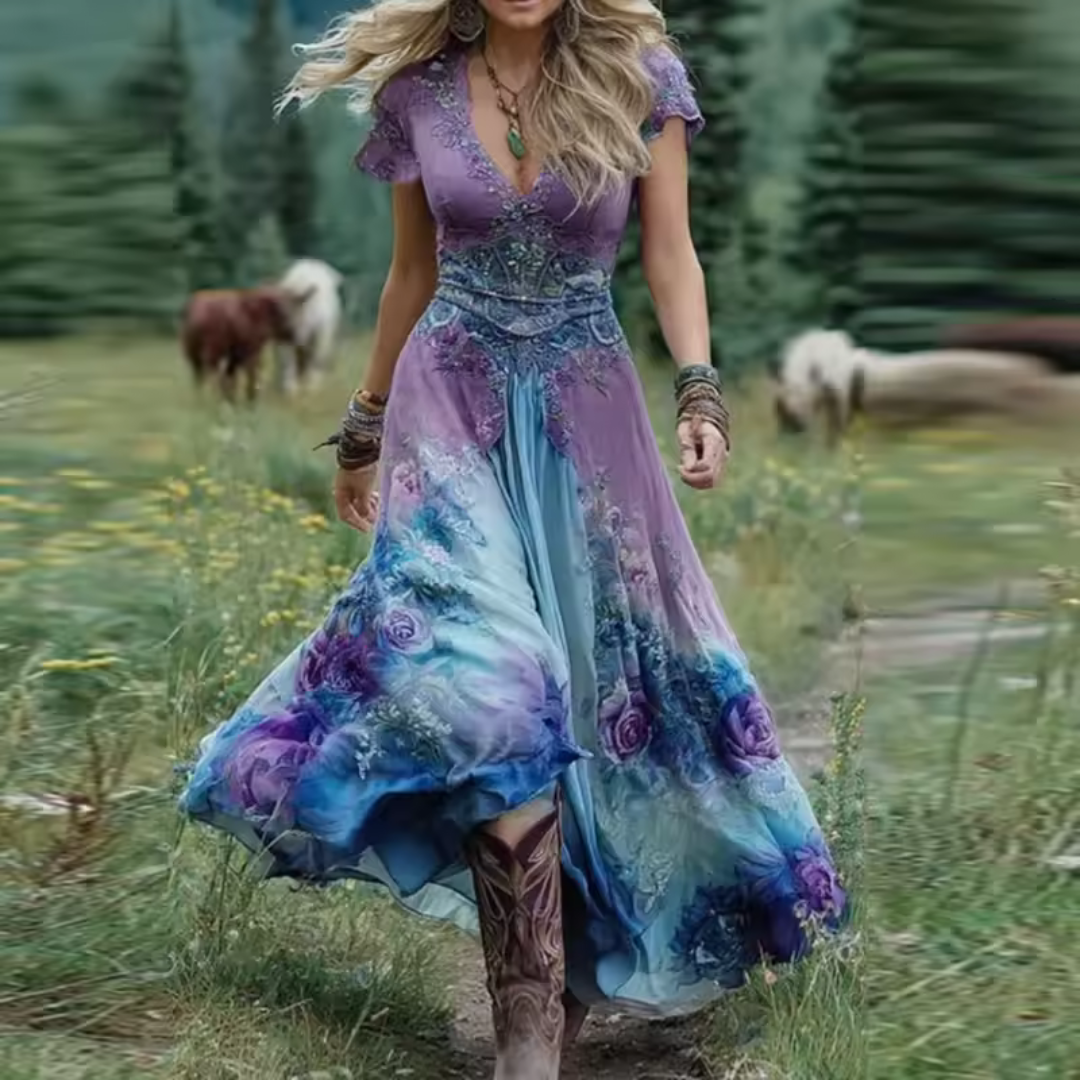 Celestine – Elegancka haftowana sukienka