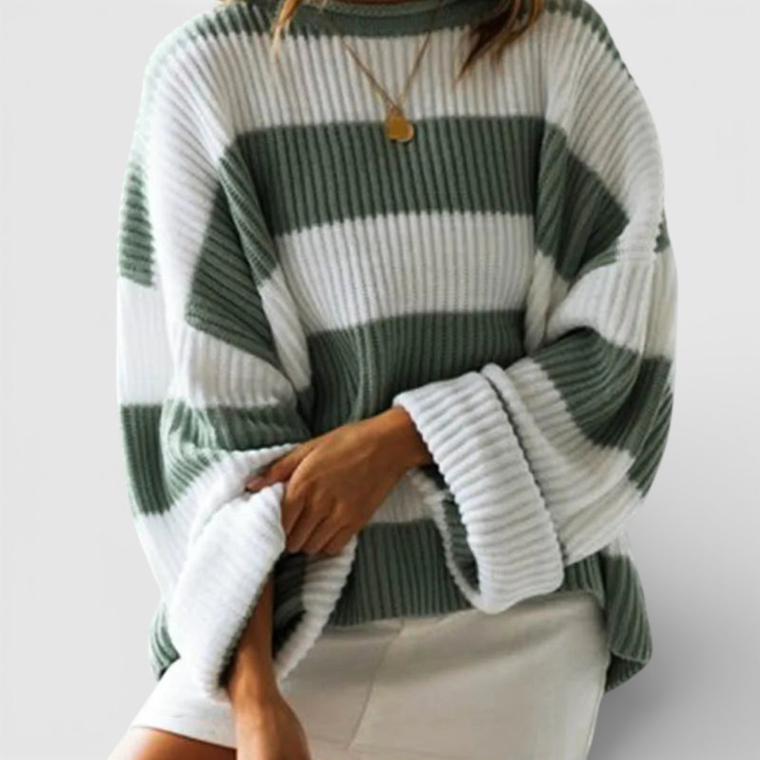 Joanna – Sweter w paski o luźnym kroju