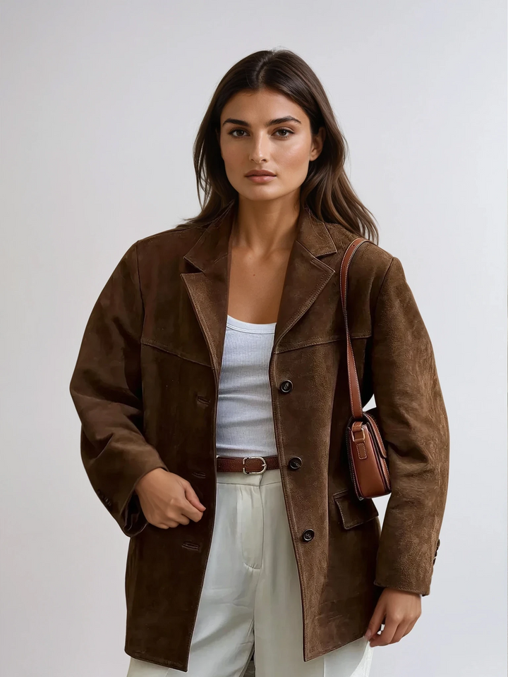 FIORA - Marynarka Blazer z Zamszu