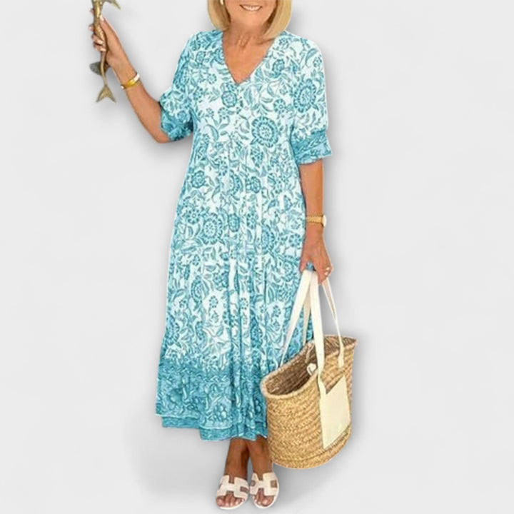 Caitlin - Elegancka sukienka w kwiaty o przewiewnym designie