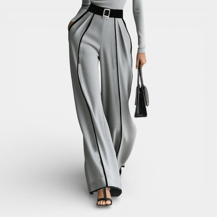 Aldona – Elegancki zestaw z golfem i szerokimi spodniami