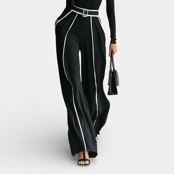 Aldona – Elegancki zestaw z golfem i szerokimi spodniami