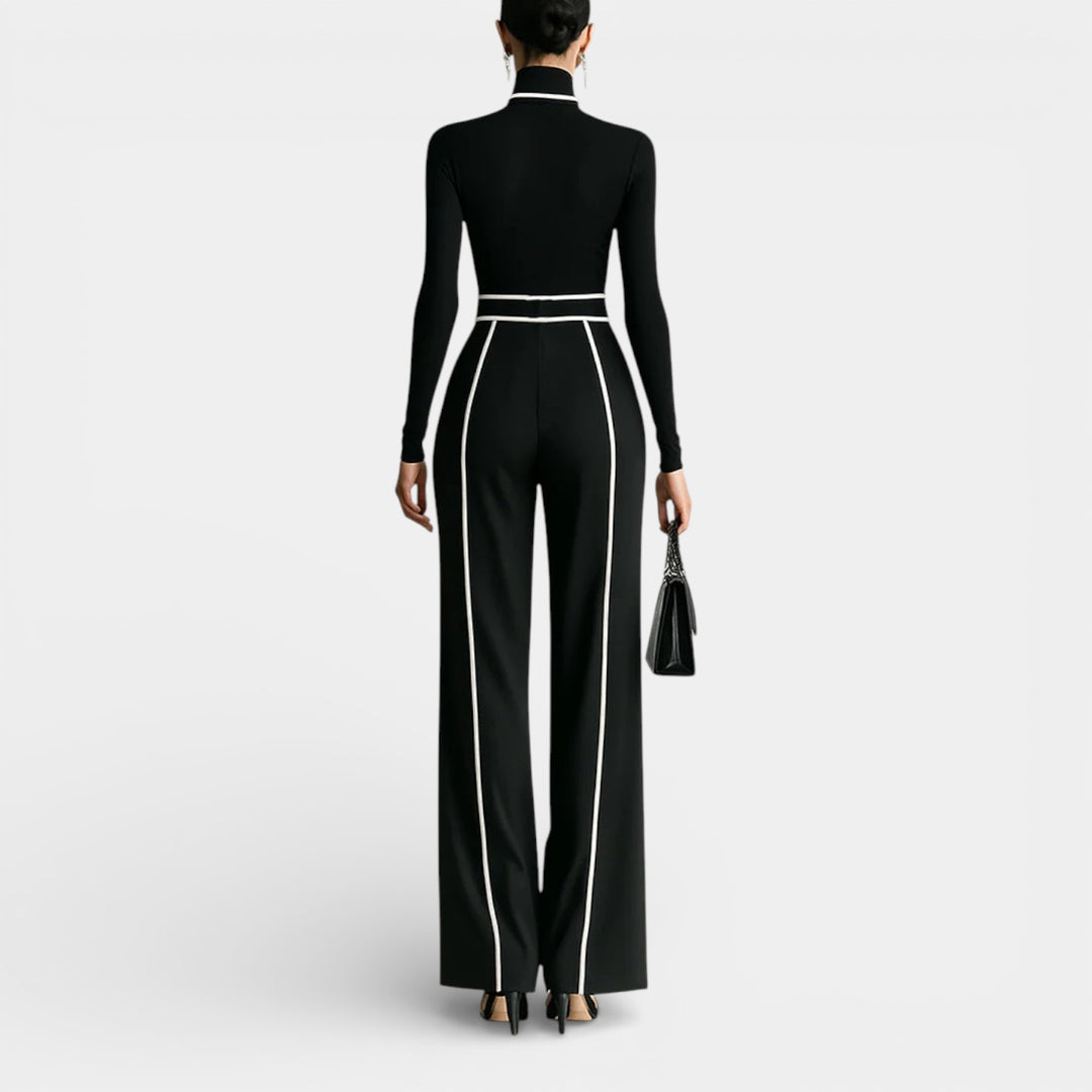 Aldona – Elegancki zestaw z golfem i szerokimi spodniami