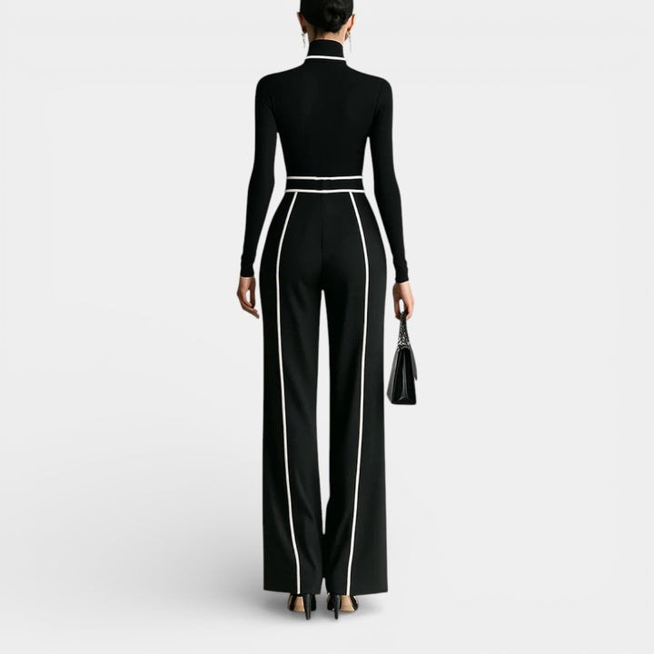 Aldona – Elegancki zestaw z golfem i szerokimi spodniami