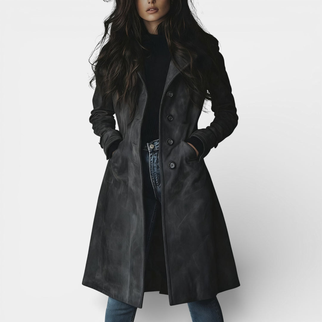 Weronika – Zamszowy płaszcz trench