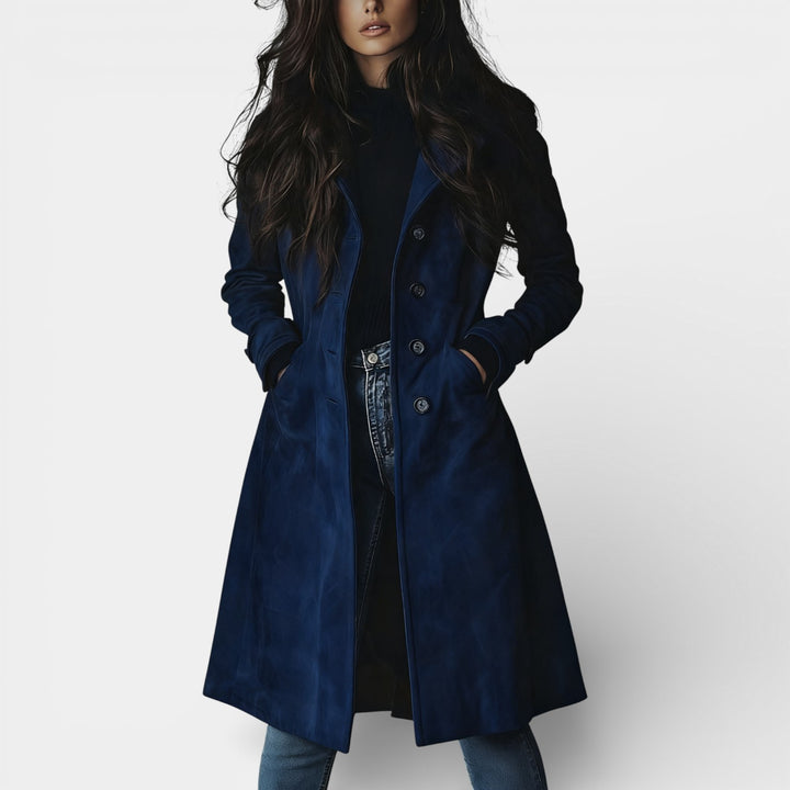 Weronika – Zamszowy płaszcz trench