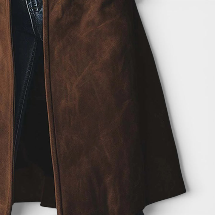 Weronika – Zamszowy płaszcz trench