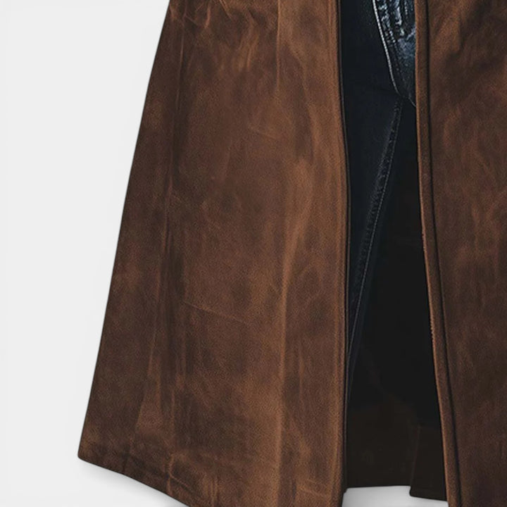 Weronika – Zamszowy płaszcz trench