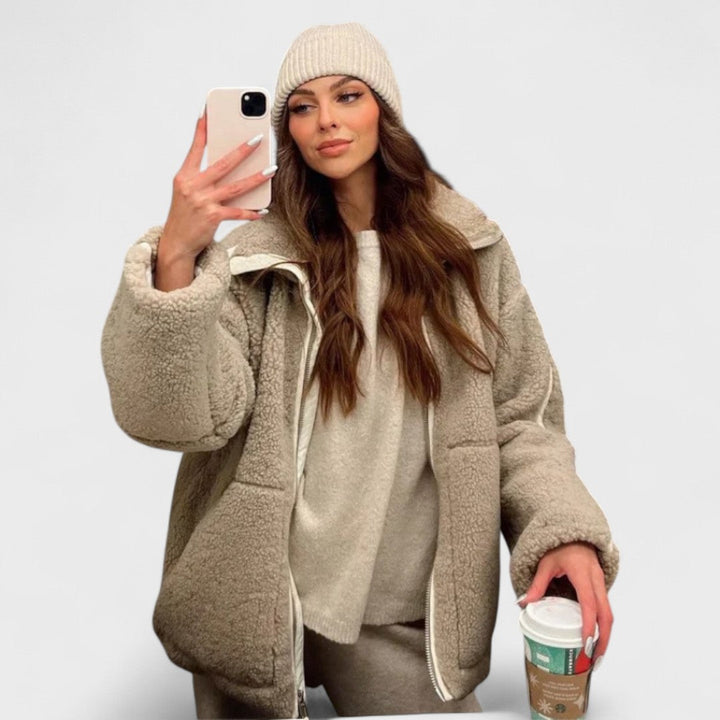 Kaja - Miękki płaszcz z pluszu