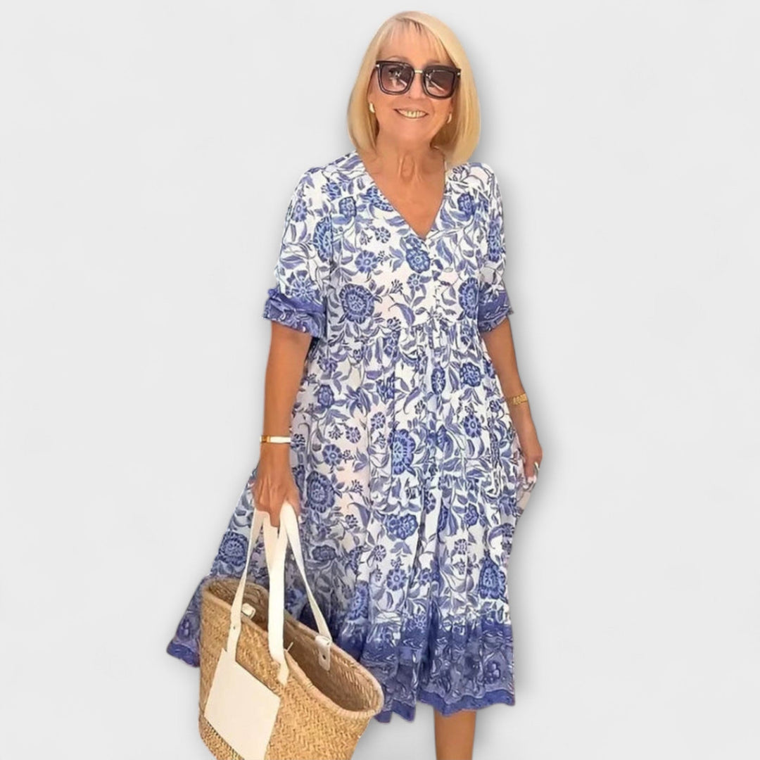 Caitlin - Elegancka sukienka w kwiaty o przewiewnym designie