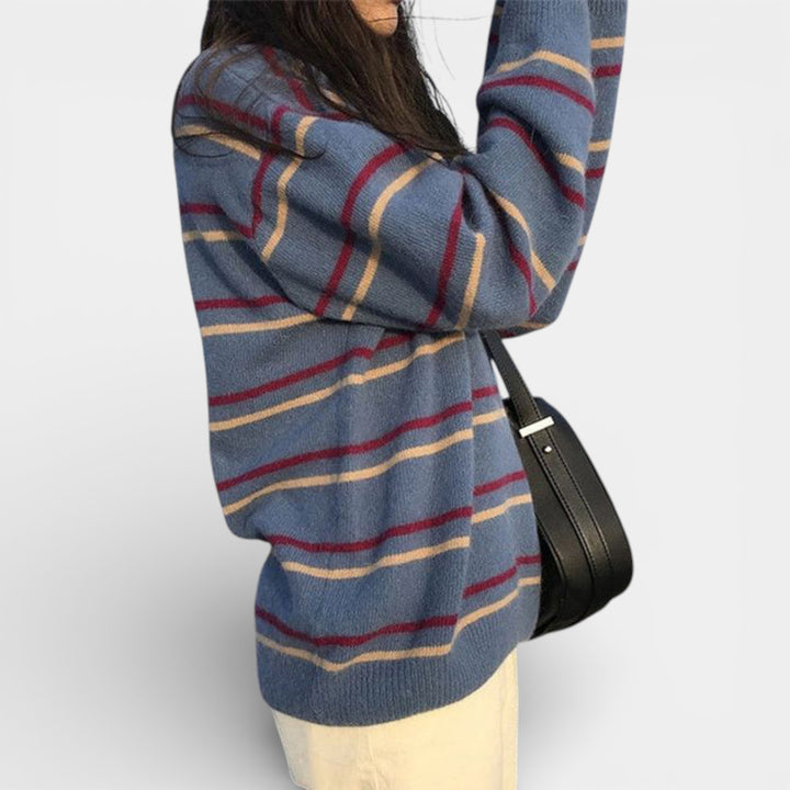 Halszka – Oversize sweter w paski