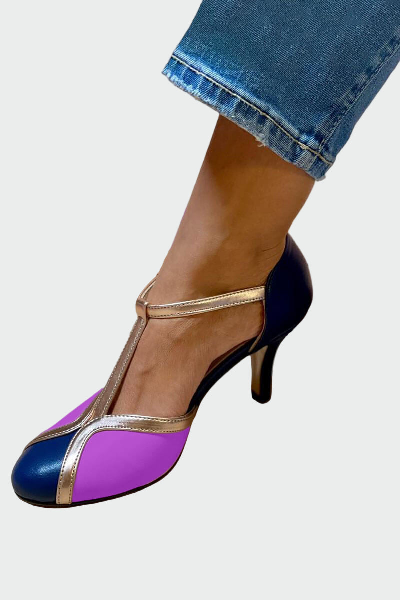 Anna Eleganckie RetroSandały ŚredniObcasTPaskiem