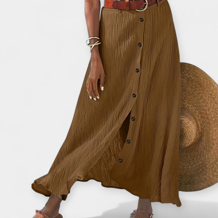 Klára - Półprzezroczysta midi spódnica z rozcięciem