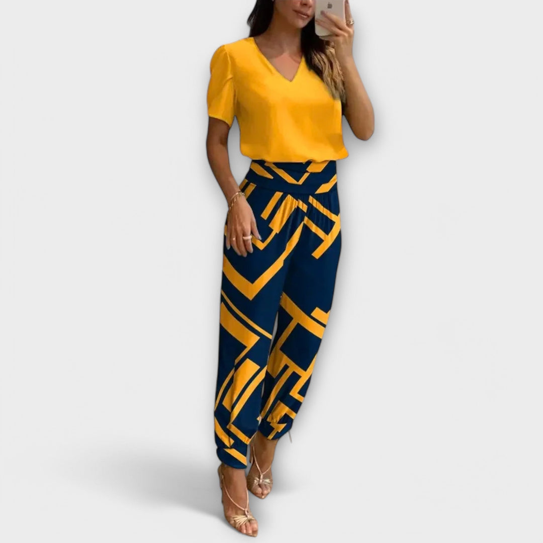 Irmelin – Elegancki zestaw z topem i spodniami