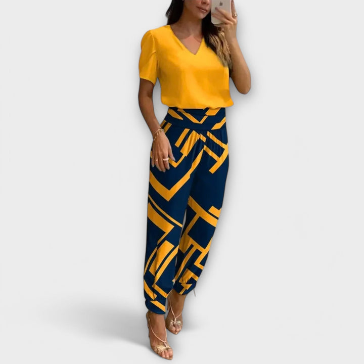 Irmelin – Elegancki zestaw z topem i spodniami