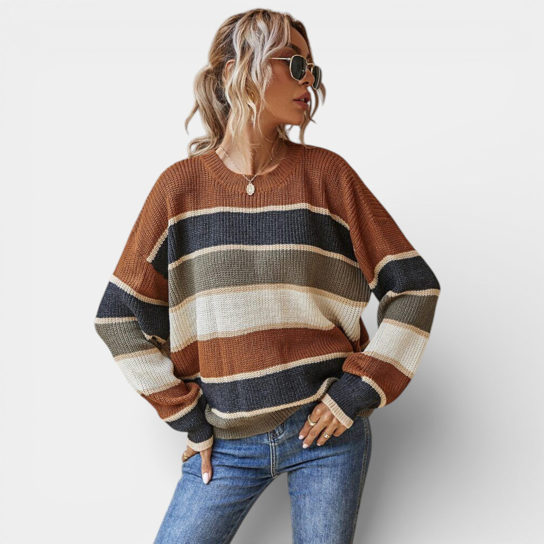 Nadzieja – Sweter w paski z luźnym krojem