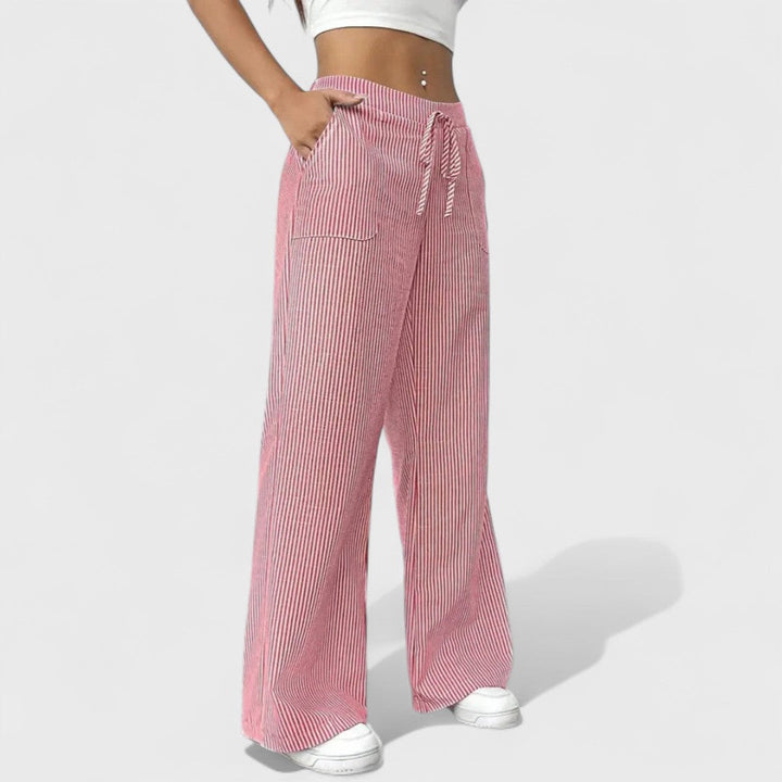 Dominique - Wygodne Szerokie Spodnie