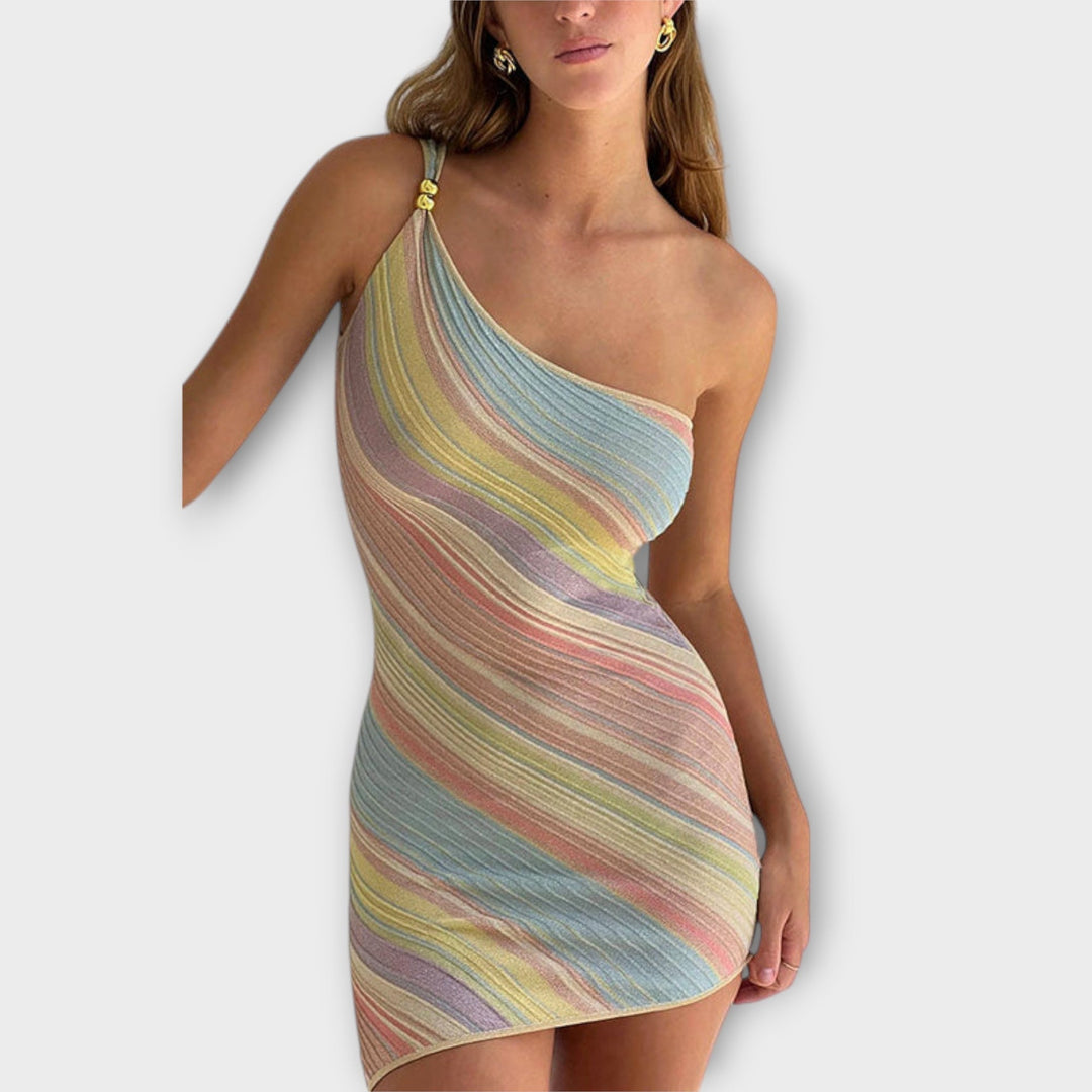 Kira - Modne Mini Sukienki na Jedno Ramię