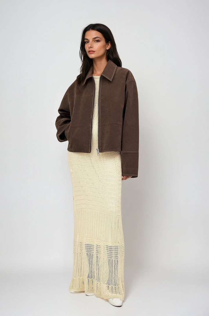 VALIRA Kurtka z zamkiem z sztucznego zamszu