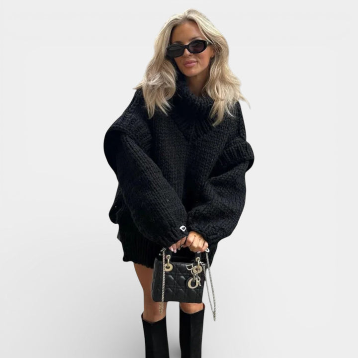 Dobrawa – Przytulny oversize sweter z grubym golfem