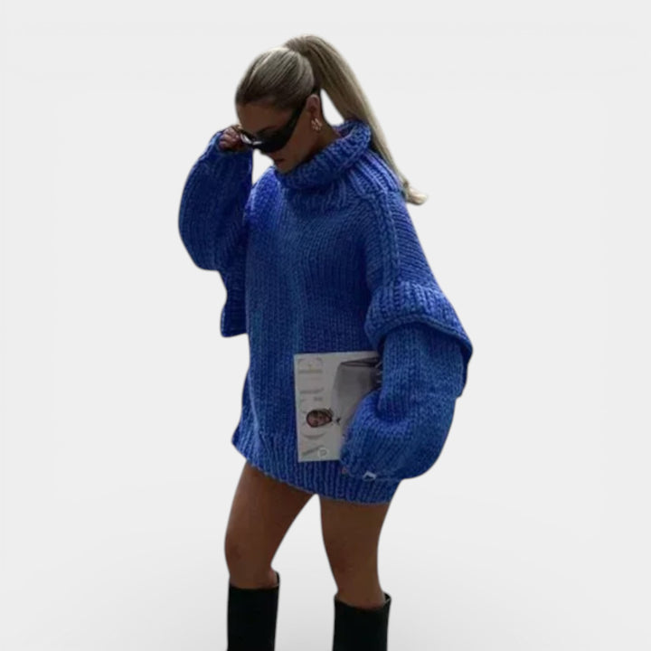 Dobrawa – Przytulny oversize sweter z grubym golfem