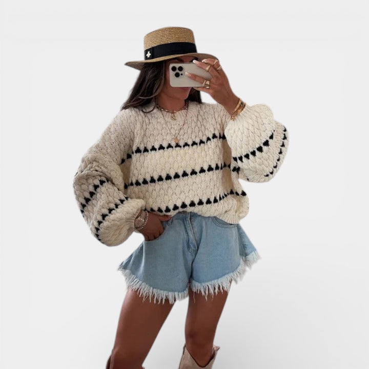 Sabina – Klasyczny sweter z geometrycznym wzorem