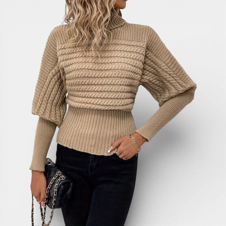 Wanda – Sweter z golfem o strukturalnym splocie