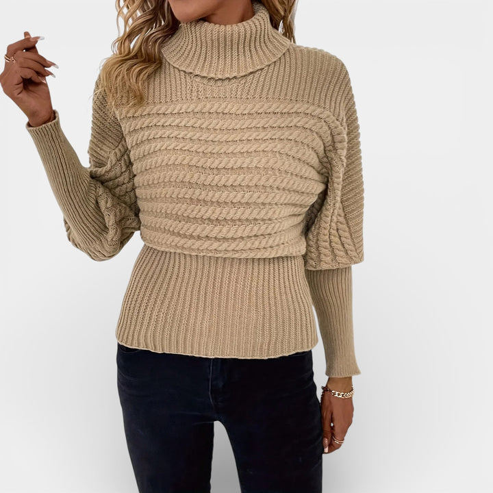 Wanda – Sweter z golfem o strukturalnym splocie