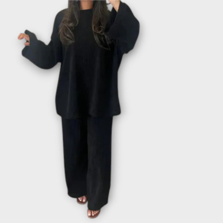 Ingrid - Zestaw w rozmiarze oversize - Styl prążkowany