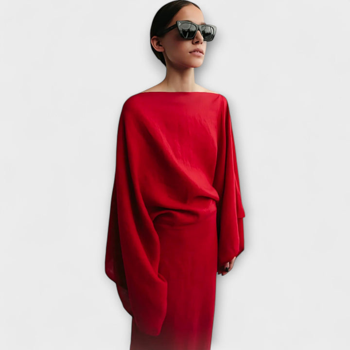 Dana - Sukienka kimono wykonana z lnu i bawełny